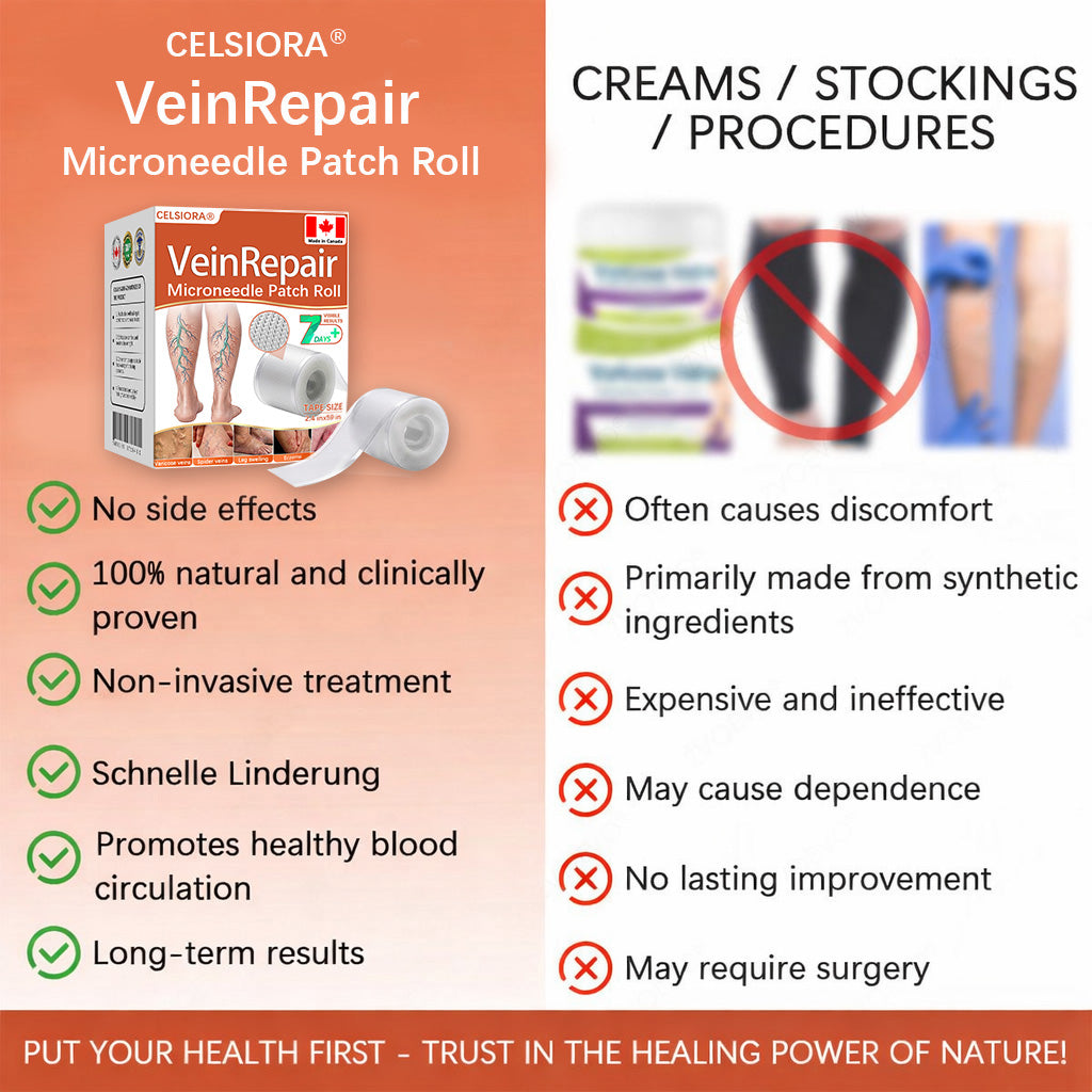 🍁 ✨Final Hours! Save 75% on Celsiora® Vein Ease Microneedle Care Patch(For Spider Veins, Varicose Veins, Swelling & Leg Fatigue)